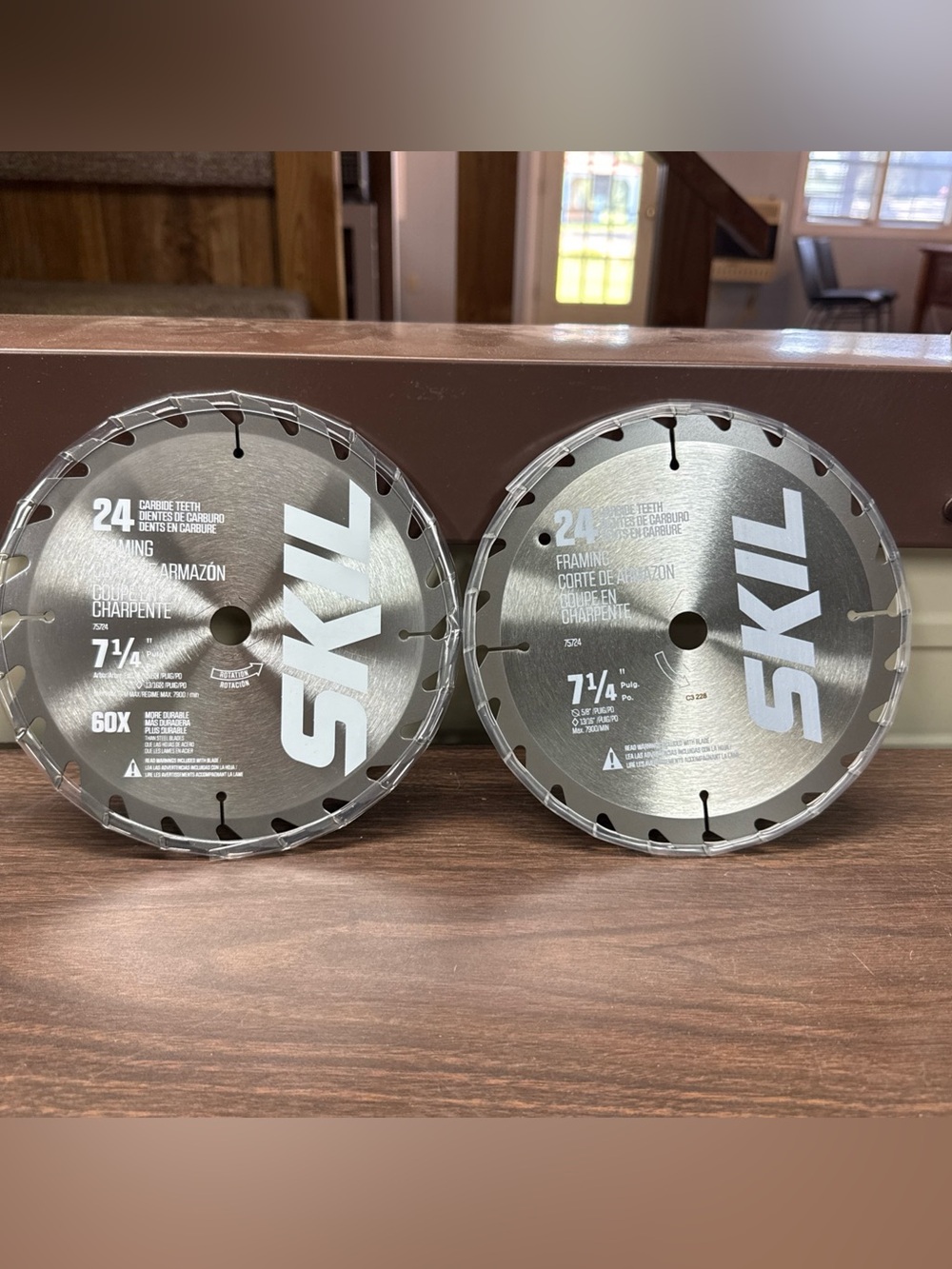 7-1/4" 24-Tooth Framing Circular Saw Blade - Silver (2 Pack)